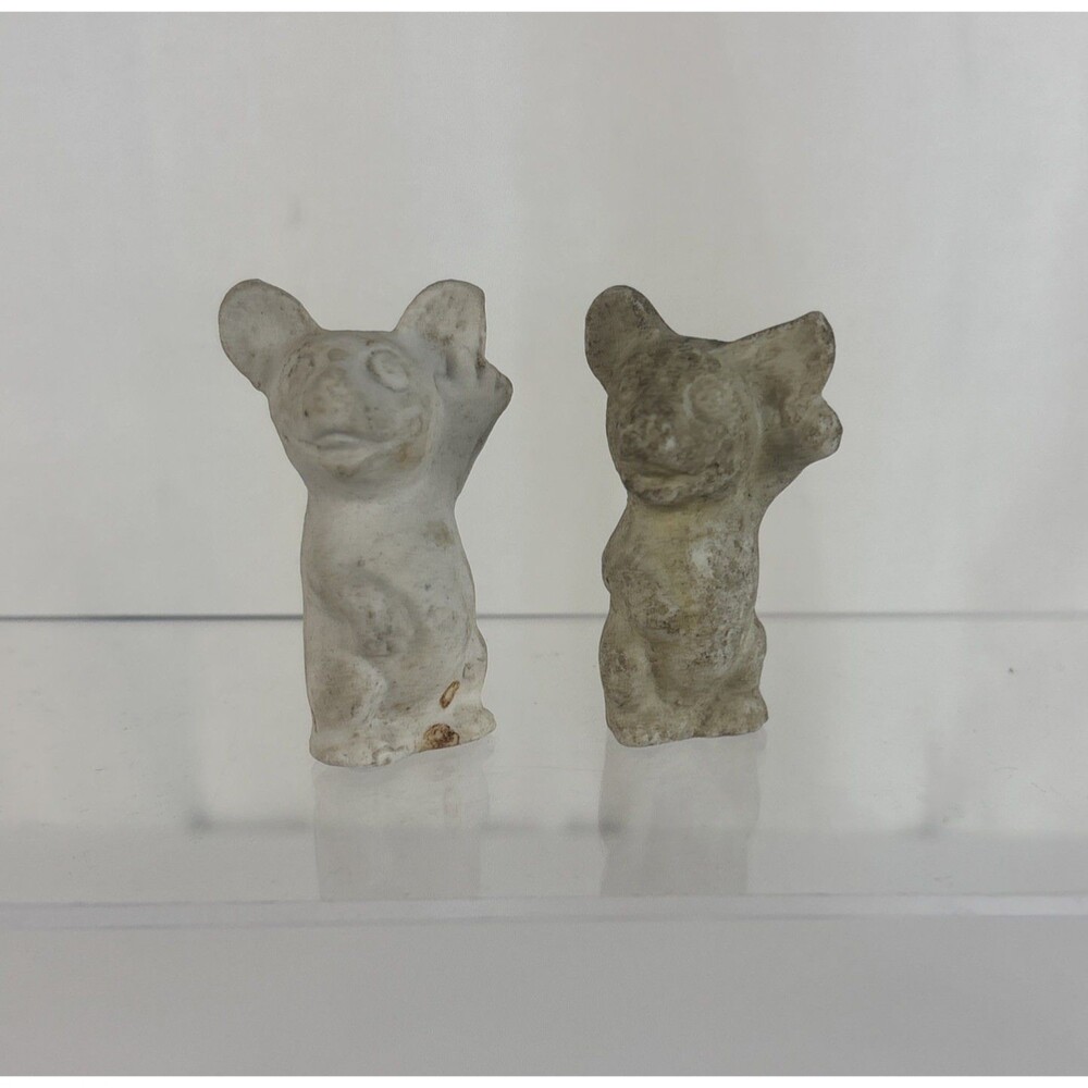 Ceramic Mouse Mice Set of 2 2" tall Marked Germany Unglazed